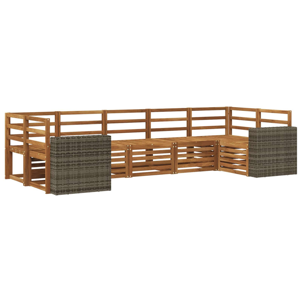 Ensemble de canapé d'angle 7 pcs naturel bois d'acacia massif