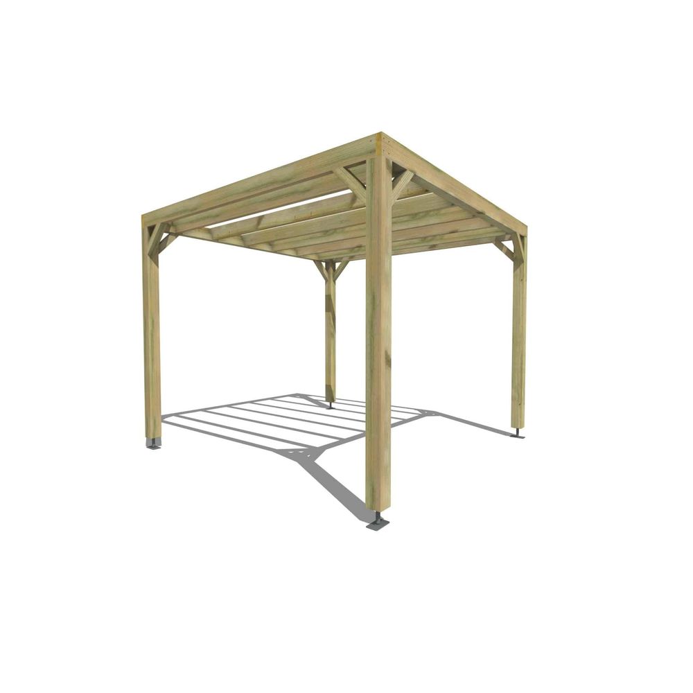 Pergola bois • 3m x 3m • indépendante • sens profondeur • livraison comprise