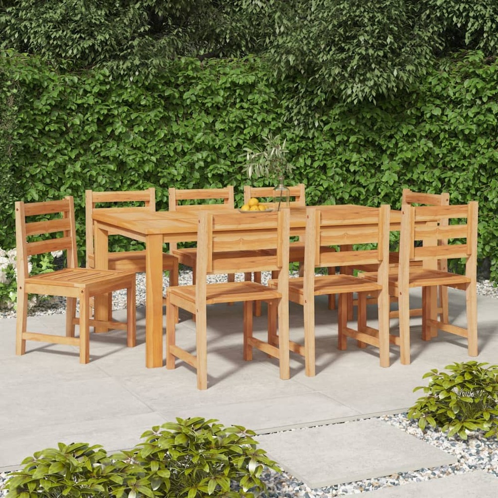 Chaises de jardin lot de 8 bois de teck solide