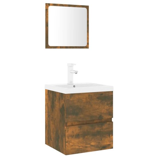 Meubles de salle de bain chêne fumé bois d'ingénierie