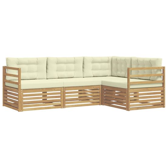 Ensemble de canapés d'extérieur 4 pc blanc et crème polyester