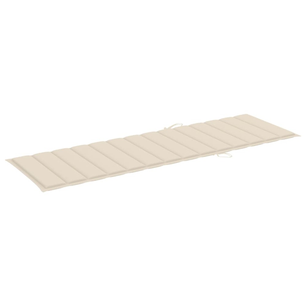 Chaise longue de jardin avec coussin bois d'acacia solide