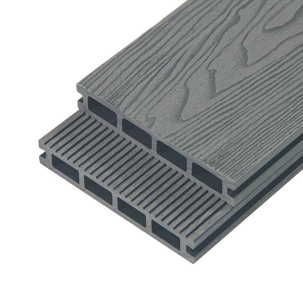 Home deluxe - planche de terrasse wpc samana premium - anthracite, 30 m² - sous-construction et accessoires complets inclus i sol de