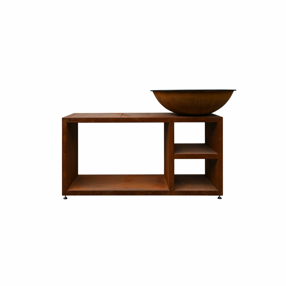 Brasero piatto tavolo medium corten ø84 - quoco