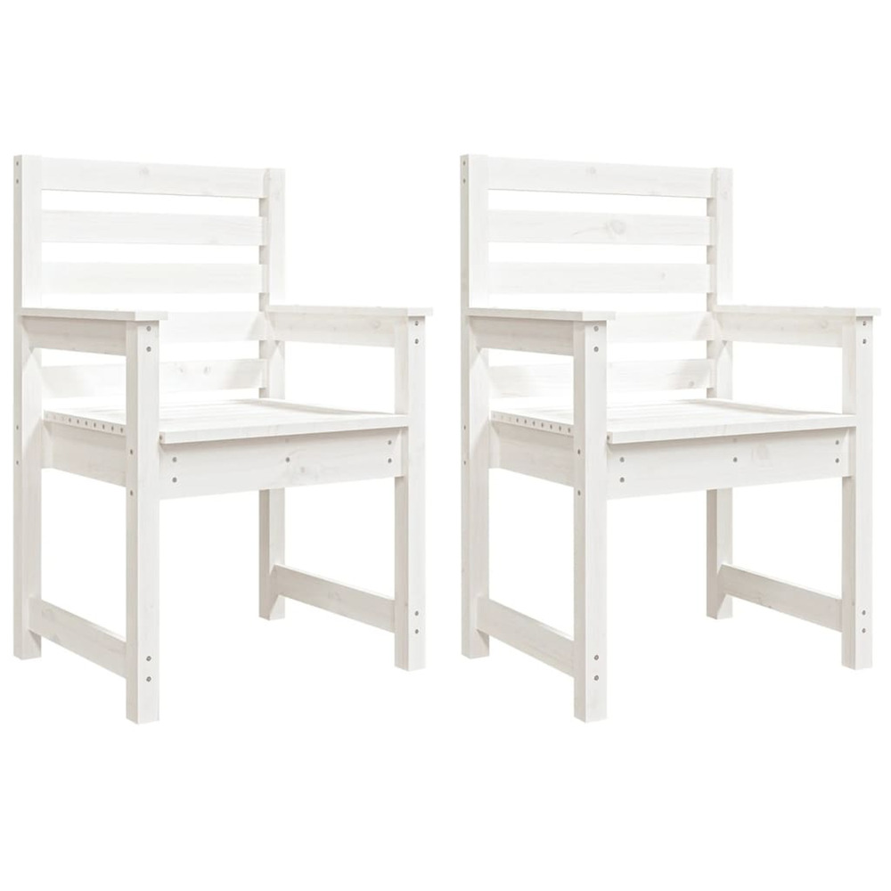Chaises de jardin lot de 2 blanc 60x48x91 cm bois massif de pin