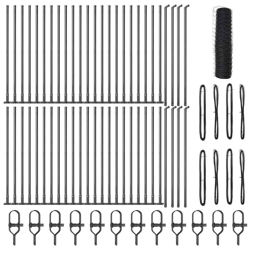 Poteau de clôture. Gris 100 x 0,6 m (mailles de 50 mm)