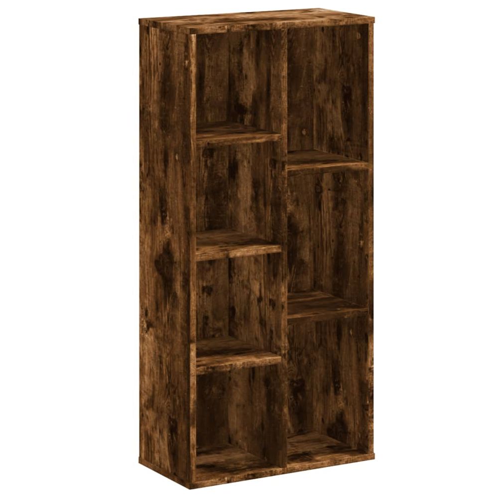 Bibliothèque chêne fumé 50x25x105 cm bois d'ingénierie
