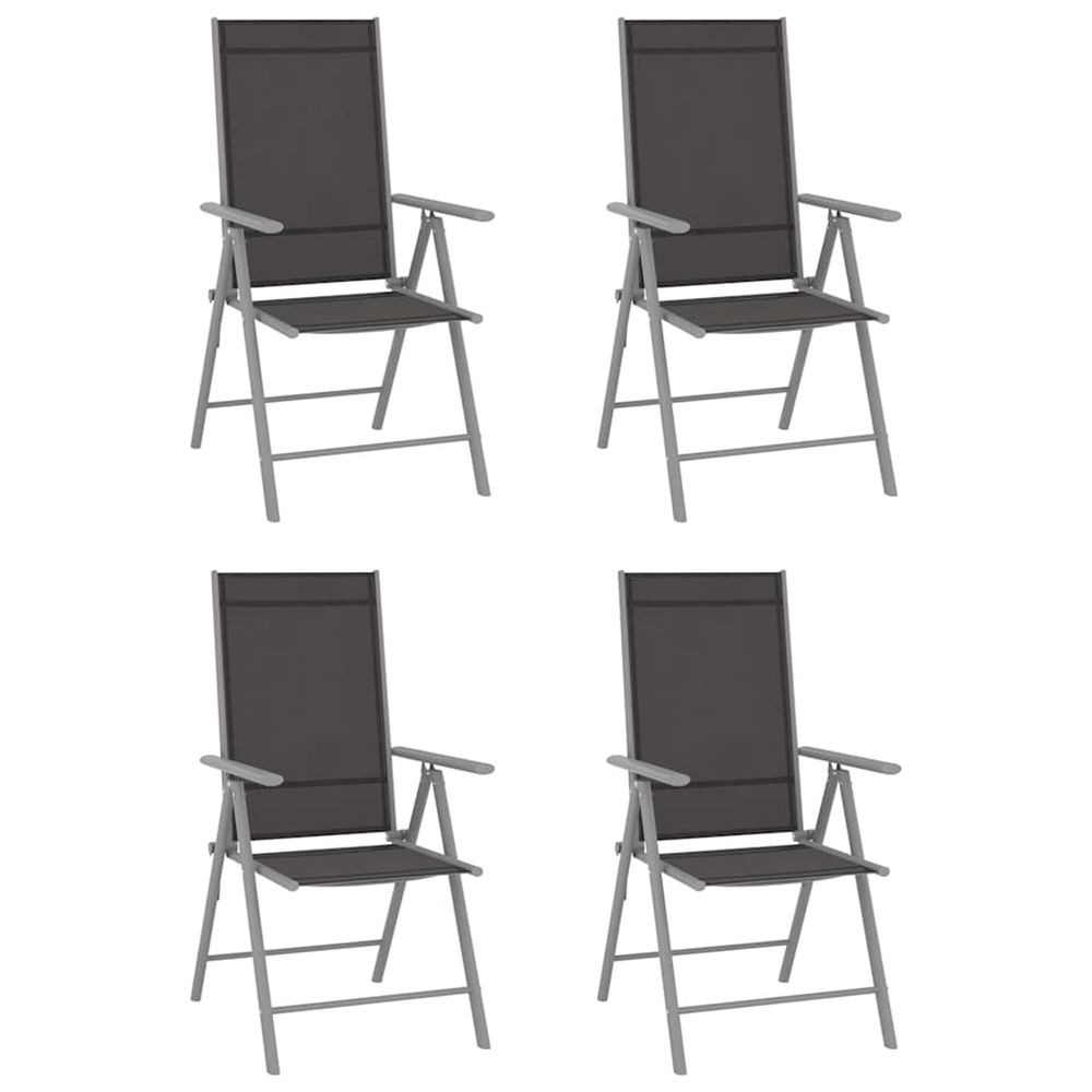 Chaises pliantes 4 pièces textilène noir