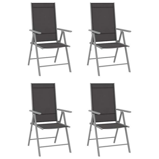 Chaises pliantes 4 pièces textilène noir