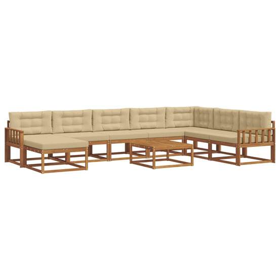 Ensemble de canapés d'extérieur 9 pcs naturel et beige