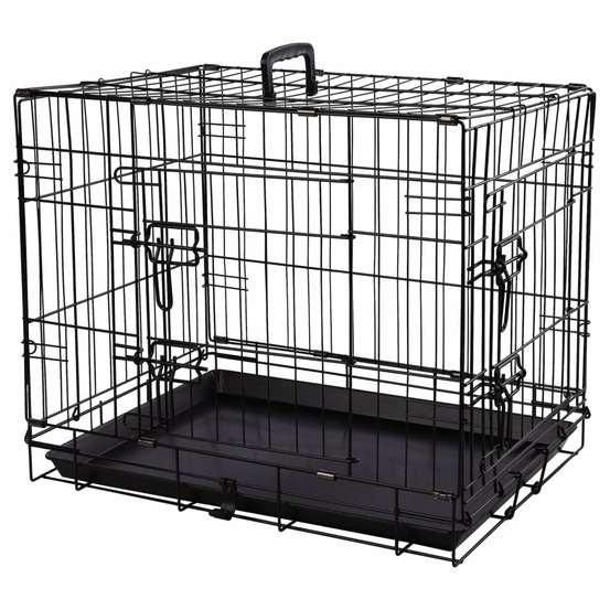 Cage métallique animaux avec porte coulissante s noir