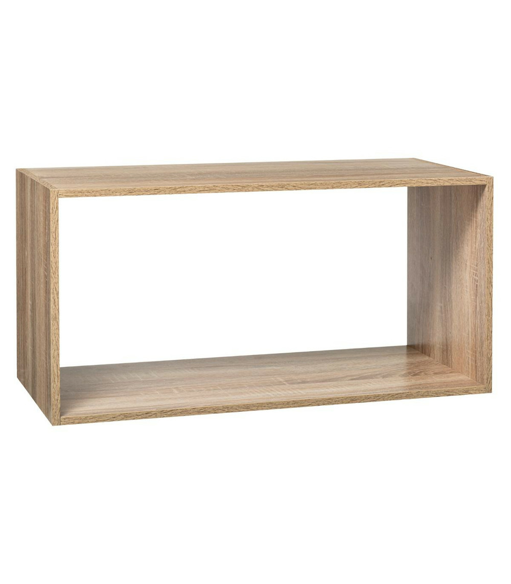Meuble étagère rectangulaire effet chêne naturel h 34.5 cm - à poser ou mural