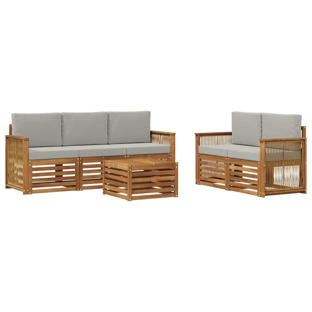 Ensemble de canapés d'extérieur 6 pc naturel et gris clair