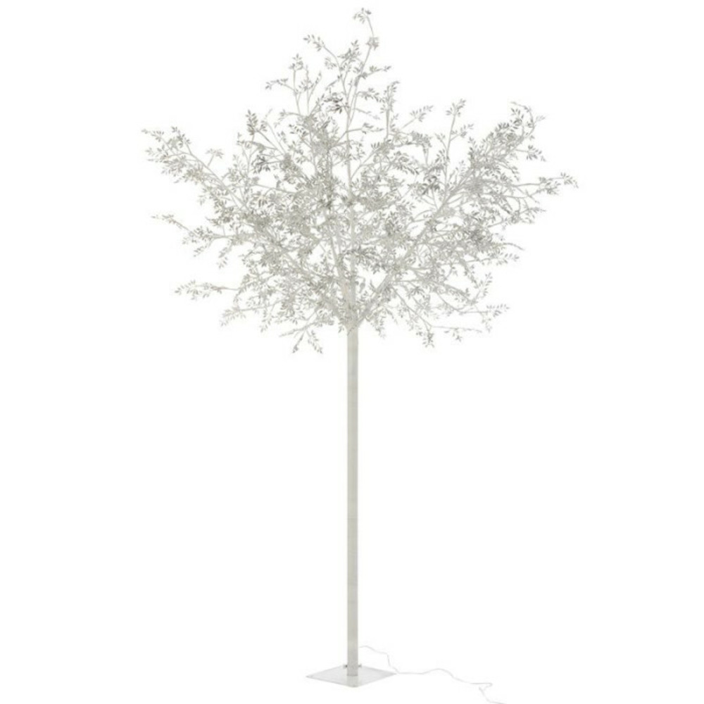 Statue déco à led arbre feuilles 250m argent
