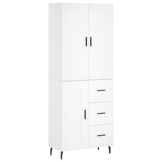 Buffet bahut commode armoire meuble de rangement organisateur cuisine salle de séjour salon haut 69,5 x 34 x 180 cm bois d'in