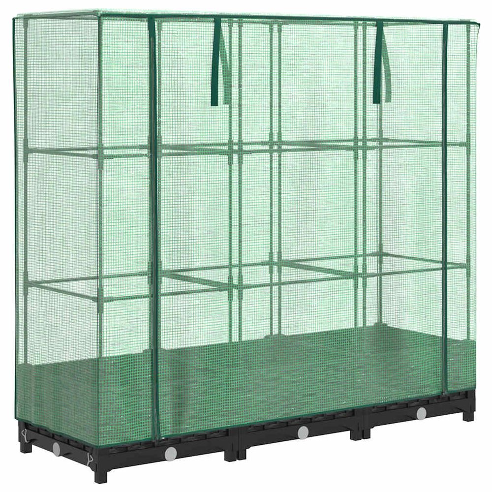 Lit surélevé avec housse de serre aspect rotin 120 x 40 x 123 cm
