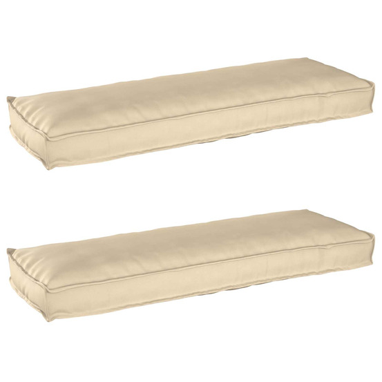 Set de coussins de palette 2 pcs beige 120 x 40 x 8 cm