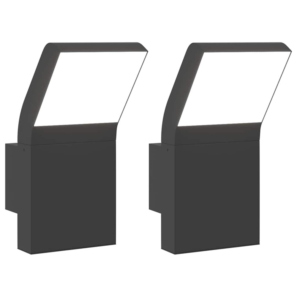 Appliques murales led d'extérieur 2 pcs noir
