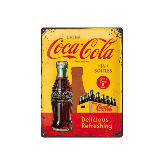Plaque décorative en métal en relief 40 x 30 cm coca cola - 1930/40