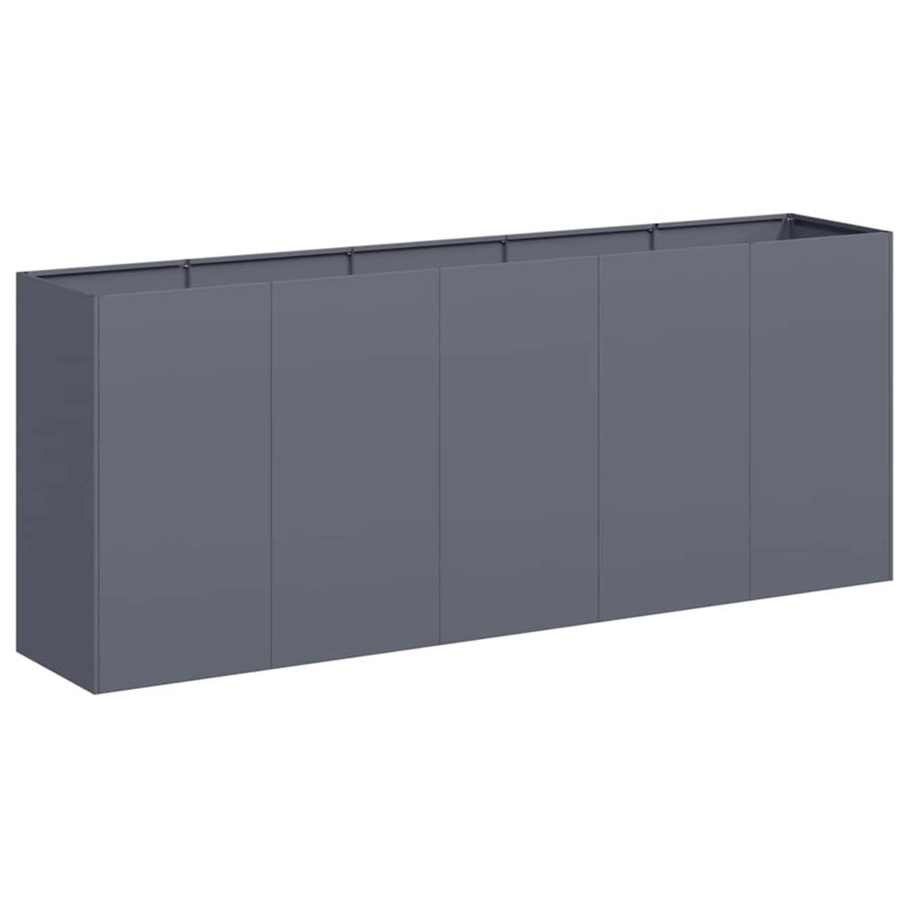 Jardinière d'extérieur anthracite 200x40x80 cm acier laminé à froid