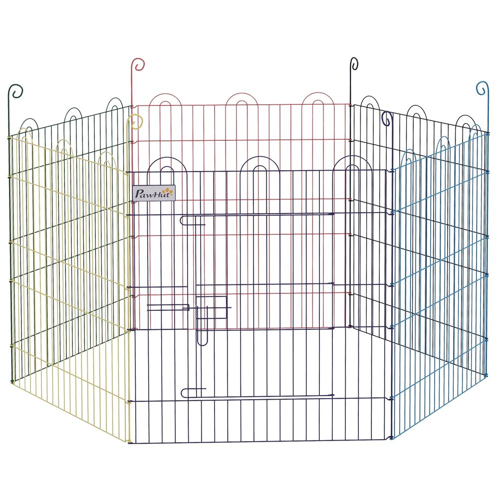 Enclos parc chien métal modulable 6 panneaux intérieur ø120x60cm multicolore - comfortxl pet living