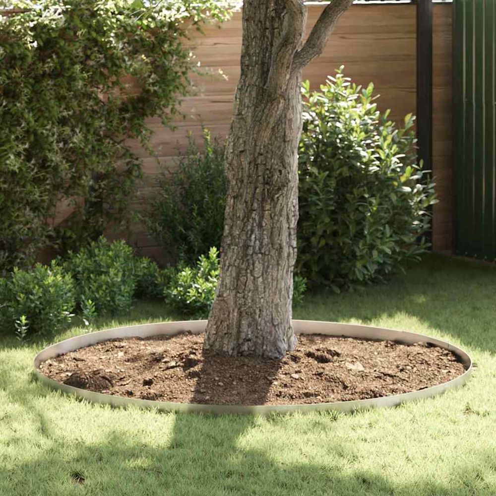 Bordure pelouse acier inoxydable terrasse ligne contemporaine argent 450x10cm