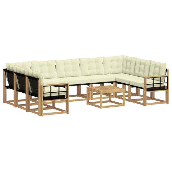 Ensemble de canapés d'extérieur 10 pc blanc et crème