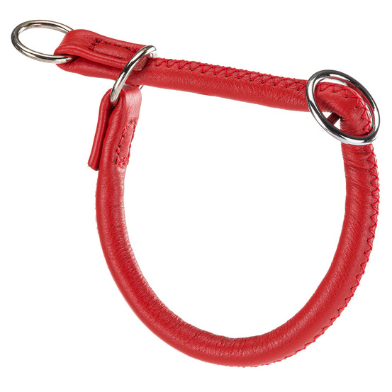 Collier semi-étranglé pour chiens vogue cs10/35, cuir véritable, ajustable, rouge