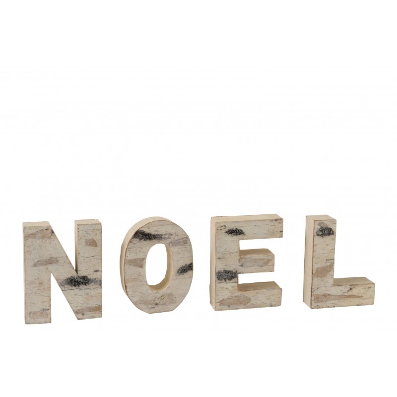 Noel lettres ecorce naturel