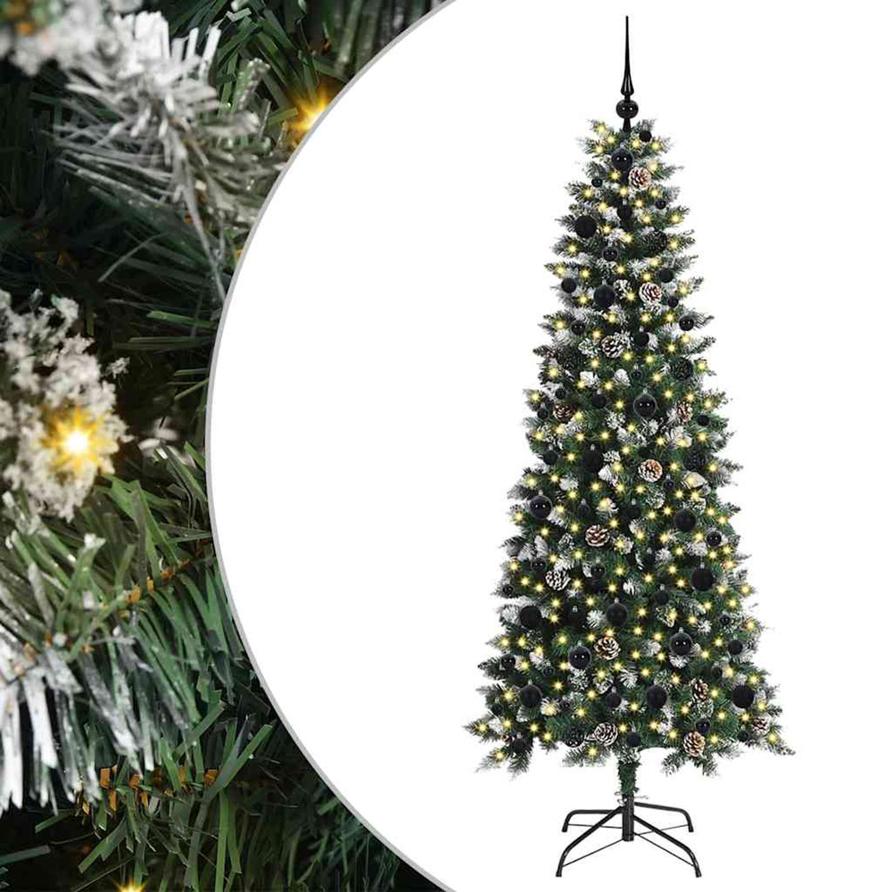 Sapin de noël artificiel vert 180 cm pvc, plastique et acier