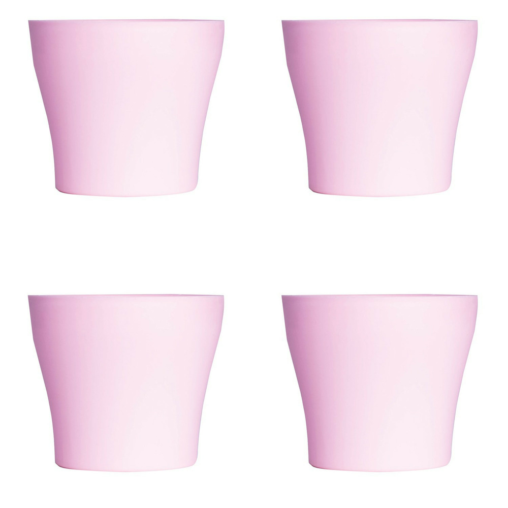 Lot de 4 pots à fleurs en plastique rose avec cache-pot gh629pk st helens home and garden - 20 cm x 14. 5 cm