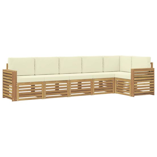 Ensemble de canapés d'extérieur 6 pc blanc et crème polyester