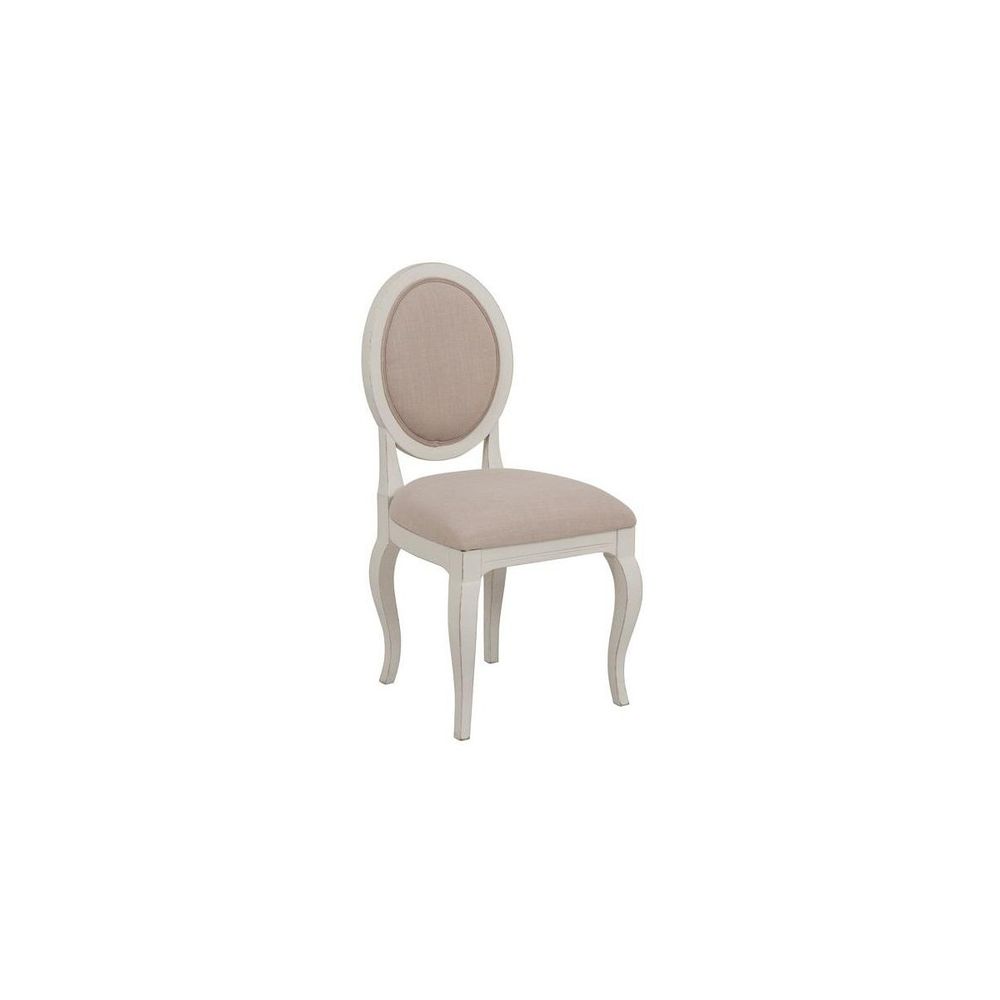 Lot de 2 chaises médaillon bois blanc - provence interior's