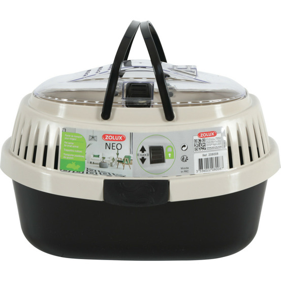 Panier de transport neo noir 25 x 33 x hauteur 22 cm pour rongeur