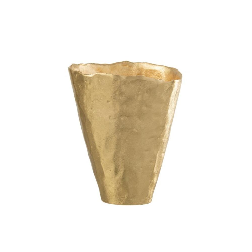 Vase irrégulier en aluminium doré 22.5x18x27 cm