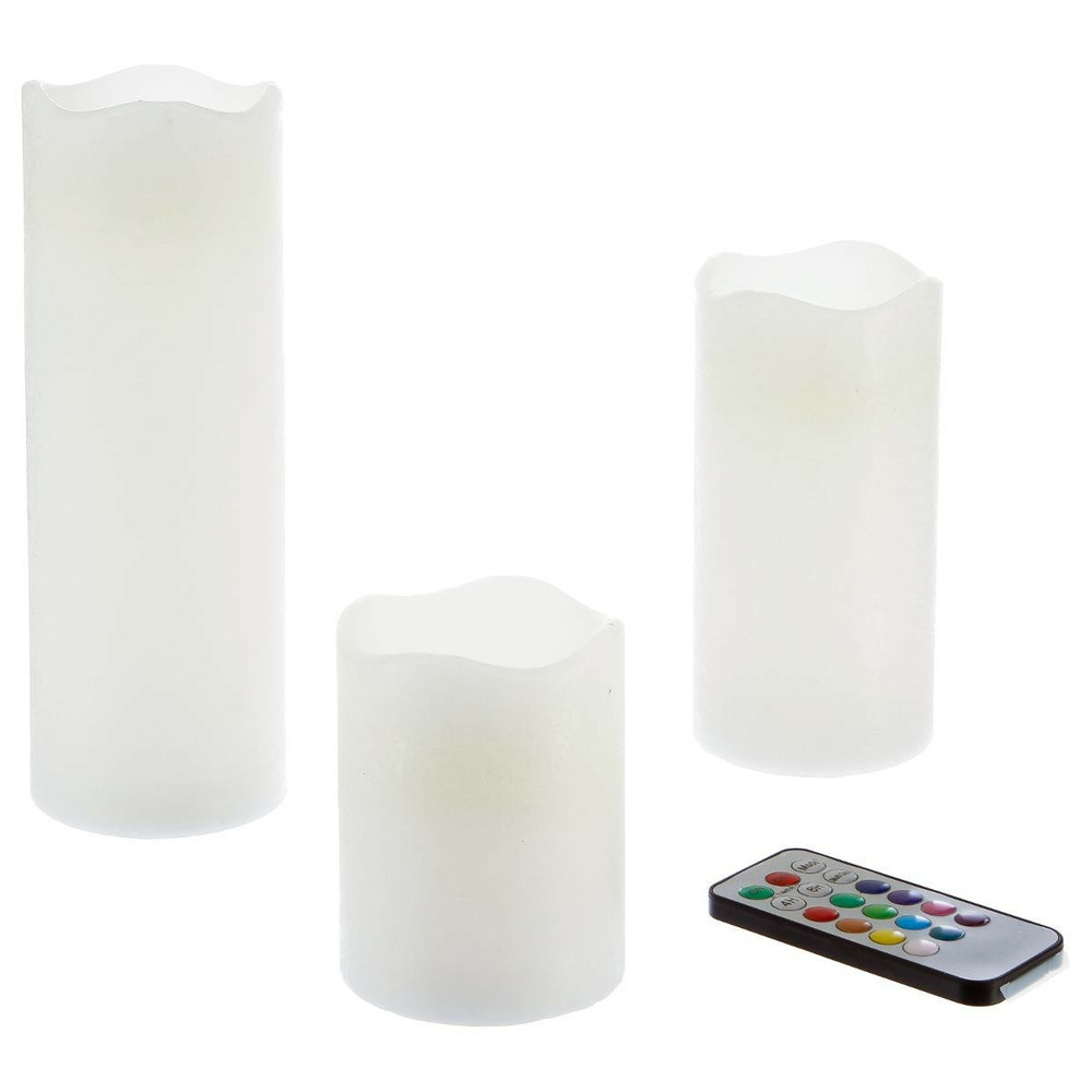 Lot de 3 bougies led 