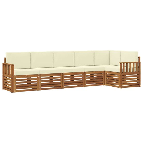 Ensemble de canapés d'extérieur 6 pc naturel et crème polyester