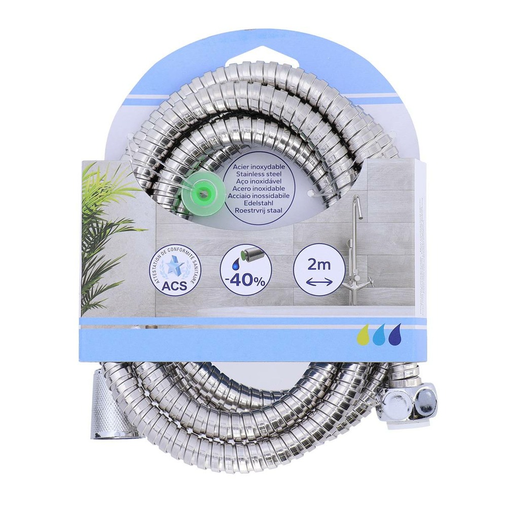 Flexible de douche acier inoxydable 200cm - chrome