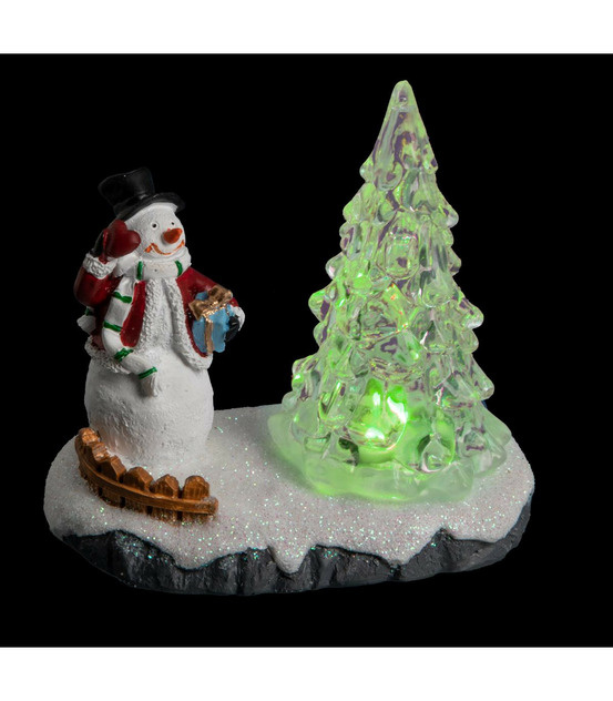 Accessoire pour village de noël santon et sapin lumineux à variation de couleur