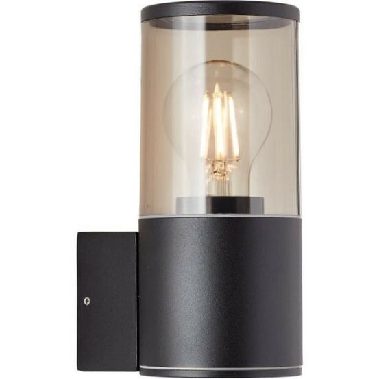 Applique extérieure sergioro - - aluminium/plastique - noir depoli - e27 20w - ip44