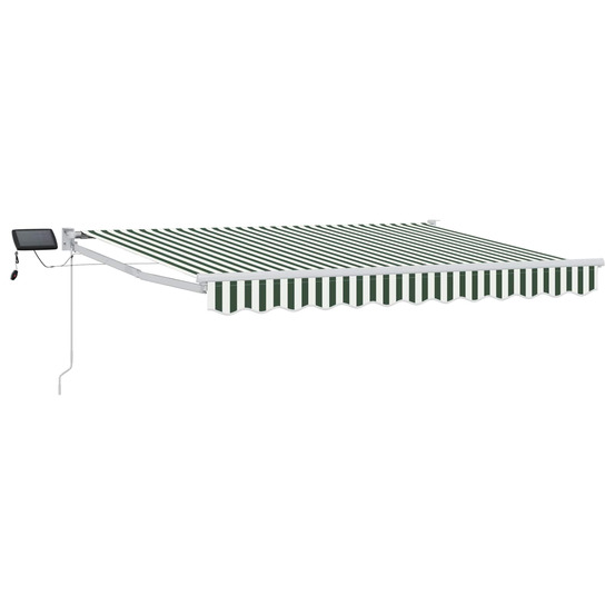 Store rétractable manuel avec leds vert et blanc 3,5 x 2,5 m