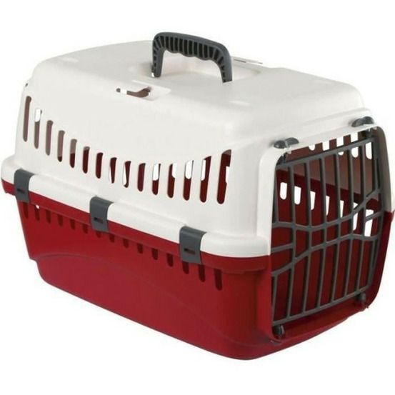 Kerbl - box de transport pour chien- expedition - creme/bordeaux - 48x32x32cm - petit chien - extérieur