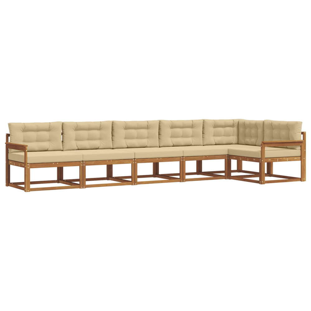 Ensemble de canapés d'extérieur 6 pcs naturel et beige