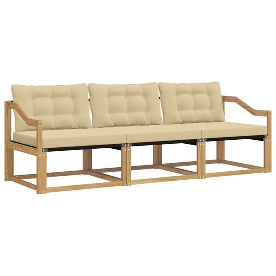 Ensemble de canapés d'extérieur 3 pc blanc et beige