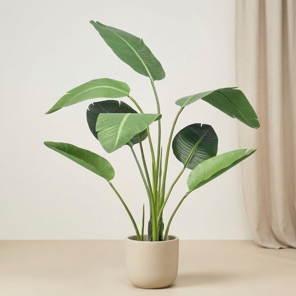 Strelitzia - 120cm - en pot noir - plante artificielle