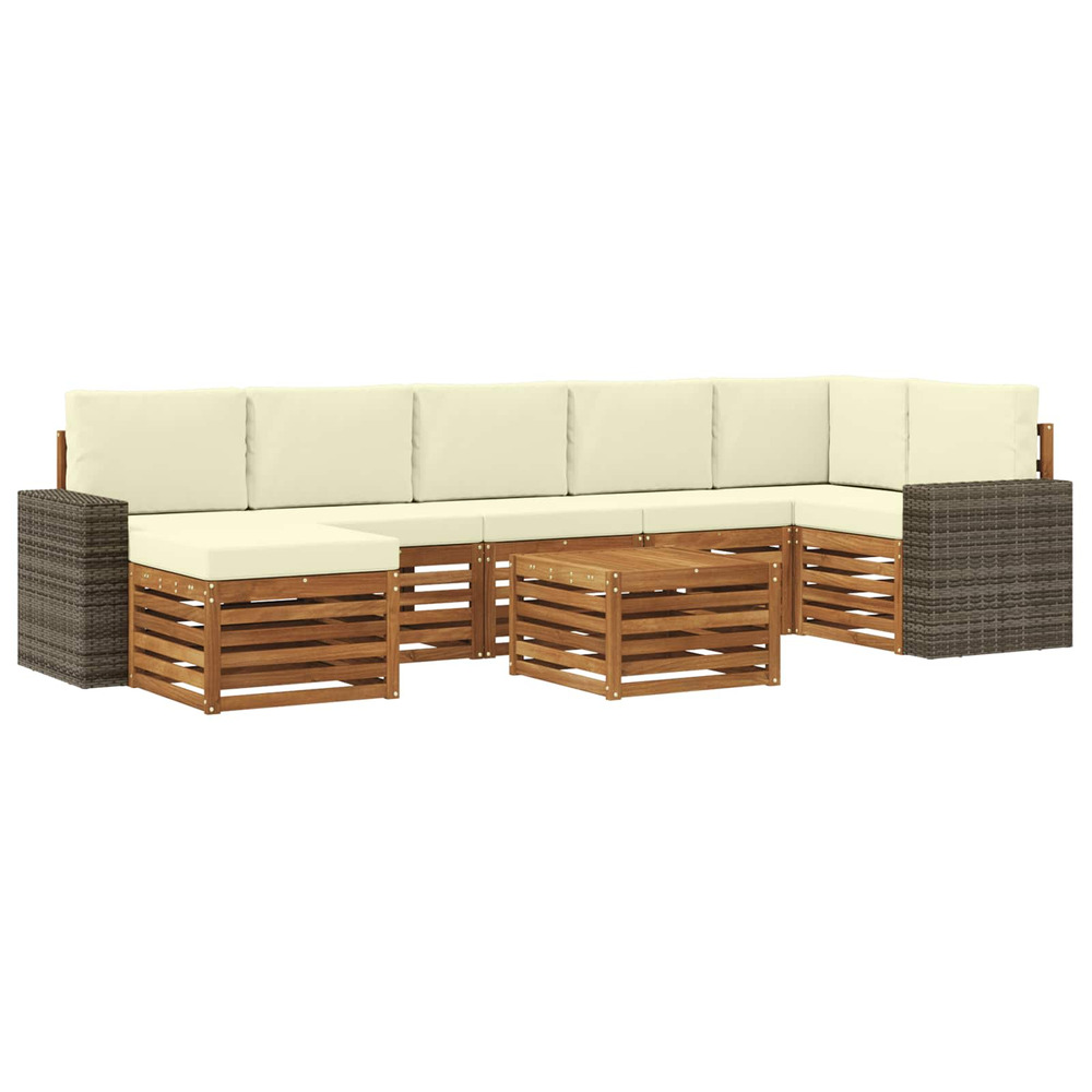 Ensemble de canapés d'extérieur 8 pcs naturel et crème