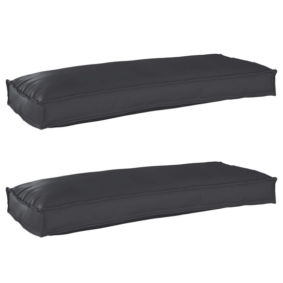 Set de coussins de palette 2 pcs noir 100 x 40 x 8 cm