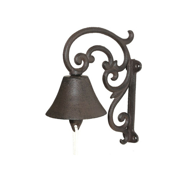 Cloche de jardin de porte ancienne fonte marron 17x21cm