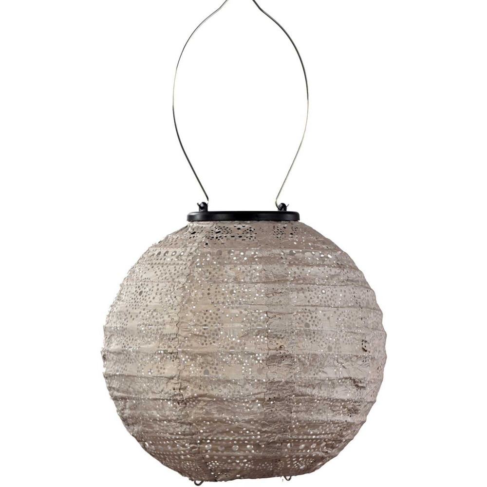 Lanterne solaire round 20 cm spectare - taupe clair
