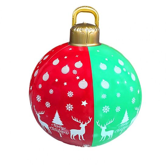 Boule de noël gonflable - 60 cm rouge et verte